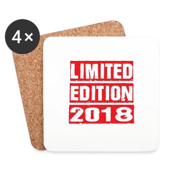 Edition Limitée 2018 Anniversaire 2018 Vintage Rétro - Dessous de verre (lot de 4) - blanc - Devant