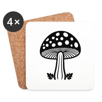 mushroom - Coasters (set of 4) - white - Front