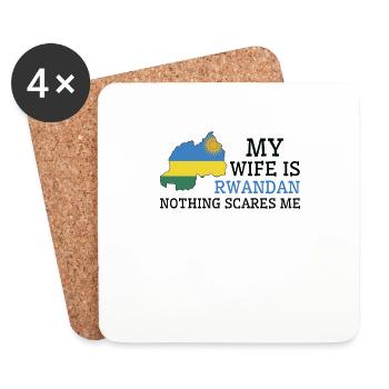 Nothing Scares Me My Wife Is Rwandan Husband - Coasters (set of 4) - white - Front