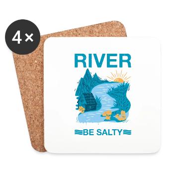 River Life Cause Beaches Be Salty 3 - Coasters (set of 4) - white - Front