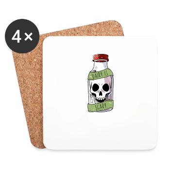 Dairy Is Scary Lactose Intolerant Funny Milk Fun - Coasters (set of 4) - white - Front
