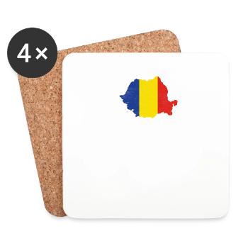 Restez calme et laissez la fille roumaine s’en occuper Roma - Dessous de verre (lot de 4) - blanc - Devant