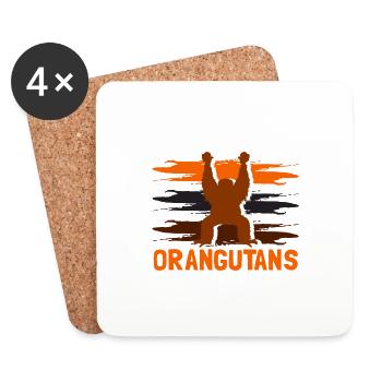 Save the Orangutans Endangered Animals for Men - Coasters (set of 4) - white - Front