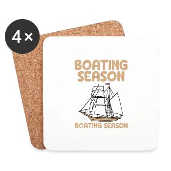 Two seasons of the boating season Funny Boat - Coasters (set of 4) - white - Front