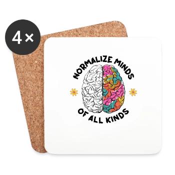 Normalisieren Sie Köpfe aller Art - Untersetzer (4er-Set) - Weiß - Vorne