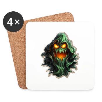 Ghost Lover Cartoon Style Halloween Ghost Spooky - Untersetzer (4er-Set) - Weiß - Vorne