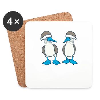 Blue-footed booby Christmas - Coasters (set of 4) - white - Front
