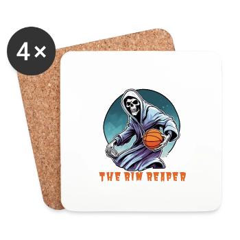 Funny Grim Reaper Playing Basketball - Coasters (set of 4) - white - Front