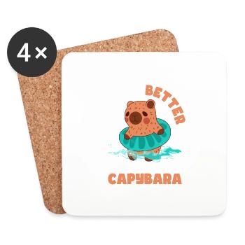 Life Is Better With A Capybara Capibara Owner Rode - Coasters (set of 4) - white - Front