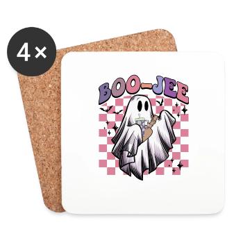Boo Jee Boojee Halloween Funny Ghost Costume - Coasters (set of 4) - white - Front