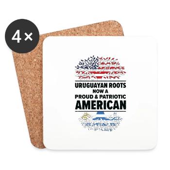 Uruguayan American Patriot USA Grown - Dessous de verre (lot de 4) - blanc - Devant