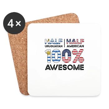 Uruguayan American Patriot USA Grown - Dessous de verre (lot de 4) - blanc - Devant