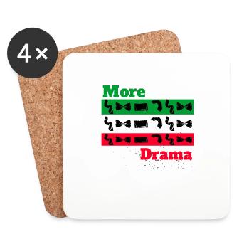Plus de pâtes moins de drame pour les amateurs de pâtes Hommes - Dessous de verre (lot de 4) - blanc - Devant
