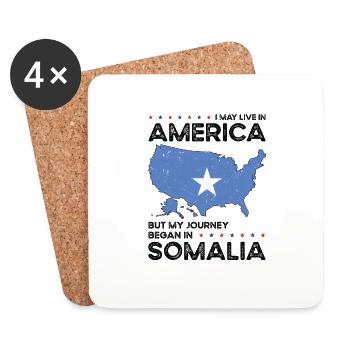 Somali Amerikanischer Patriot USA Gewachsen - Untersetzer (4er-Set) - Weiß - Vorne