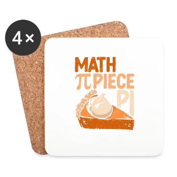 Math Is A Piece Of Pi Funny Pie 3.14 Mathematician - Coasters (set of 4) - white - Front