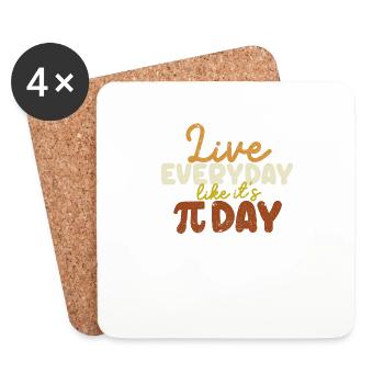 Vivez chaque jour comme si c’était Pi Day Funny 3.14 - Dessous de verre (lot de 4) - blanc - Devant