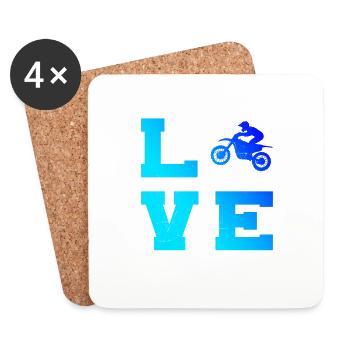 Dirt Bike Men's Supermoto Motocross Dirt Biker - Coasters (set of 4) - white - Front