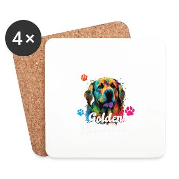 The Best Therapy Is A Golden Retriever Dog Mom - Untersetzer (4er-Set) - Weiß - Vorne