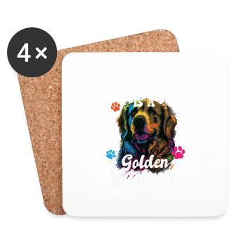 The Best Therapy Is A Golden Retriever Dog Mom - Untersetzer (4er-Set) - Weiß - Vorne