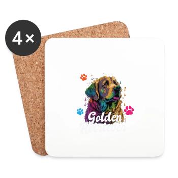 The Best Therapy Is A Golden Retriever Dog Mom - Untersetzer (4er-Set) - Weiß - Vorne