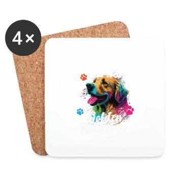 The Best Therapy Is A Golden Retriever Dog Mom - Untersetzer (4er-Set) - Weiß - Vorne