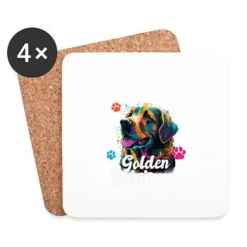 The Best Therapy Is A Golden Retriever Dog Mom - Untersetzer (4er-Set) - Weiß - Vorne