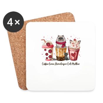 Cute little Coffee and my Himalayan Cat Coffee Cup - Coasters (set of 4) - white - Front