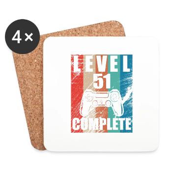 Level 51 complete - Coasters (set of 4) - white - Front
