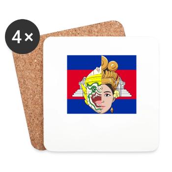 Kambodscha Reamker Tanz Khmer Apsara I Geschenk - Untersetzer (4er-Set) - Weiß - Vorne