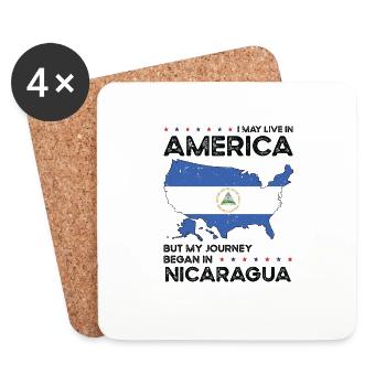 Nicaragua Amerikanischer Patriot USA Gewachsen - Untersetzer (4er-Set) - Weiß - Vorne