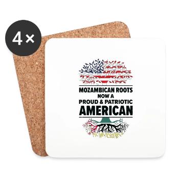 Mozambican American Patriot USA Grown Mozambique - Coasters (set of 4) - white - Front