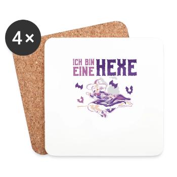 Ich Bin Eine Hexe Ich Darf Das - Untersetzer (4er-Set) - Weiß - Vorne
