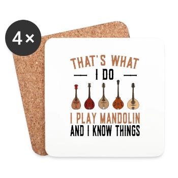 Play mandolin Thats what I do i play mandolin - Coasters (set of 4) - white - Front