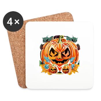 Mystérieuse nuit d’Halloween: magie noire,mysticisme - Dessous de verre (lot de 4) - blanc - Devant
