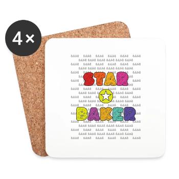 Boulanger étoile - Dessous de verre (lot de 4) - blanc - Devant