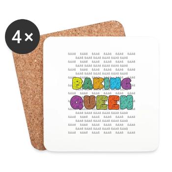 Baking queen - Coasters (set of 4) - white - Front
