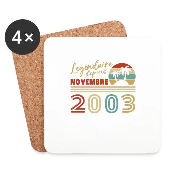 Légendaire novembre 2003 édition limitée - Dessous de verre (lot de 4) - blanc - Devant