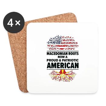 Mazedonischer Amerikanischer Patriot USA - Untersetzer (4er-Set) - Weiß - Vorne