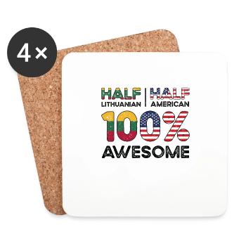 Lithuanian American Patriot USA Grown Lithuania - Coasters (set of 4) - white - Front