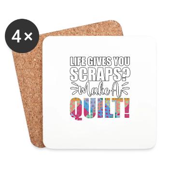 La vie vous donne des restes Faire une courtepointe Coudre - Dessous de verre (lot de 4) - blanc - Devant