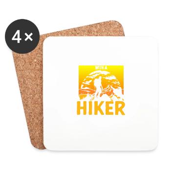 Never Mess With A Hiker Funny Hike - Coasters (set of 4) - white - Front
