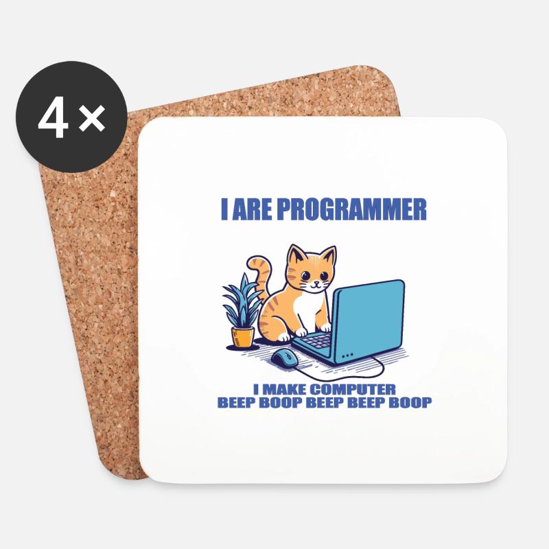 Ich bin Programmierer - Untersetzer (4er-Set) - Weiß