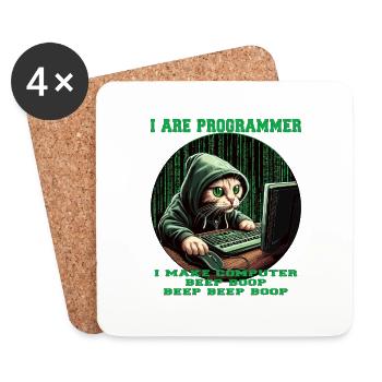Ich bin Programmierer - Untersetzer (4er-Set) - Weiß - Vorne