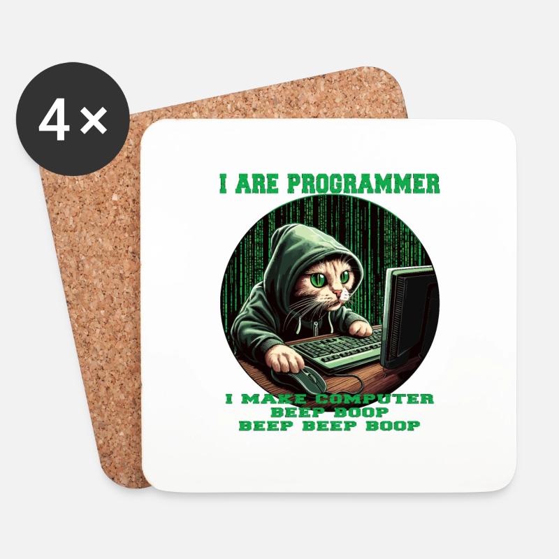 Ich bin Programmierer - Untersetzer (4er-Set) - Weiß