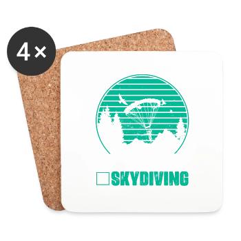 Bucket List: Skydiving Parachute Skydiver - Untersetzer (4er-Set) - Weiß - Vorne