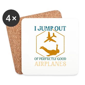 Je saute d’avions parfaitement bons parachutistes - Dessous de verre (lot de 4) - blanc - Devant