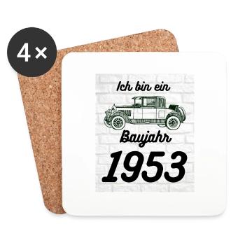 Oldtimer - Untersetzer (4er-Set) - Weiß - Vorne