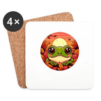 Sloth Foliage Round Sunset - Coasters (set of 4) - white - Front