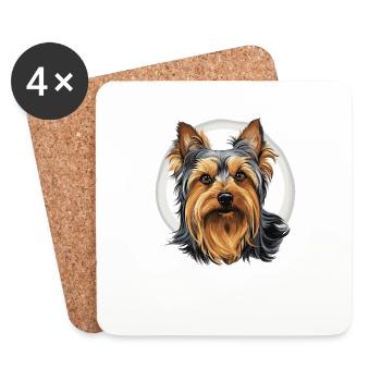 Australian Silky Terrier - Untersetzer (4er-Set) - Weiß - Vorne