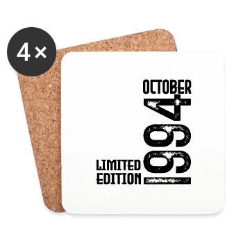 Cadeau Anniversaire Octobre 1994. October 1994. - Dessous de verre (lot de 4) - blanc - Devant